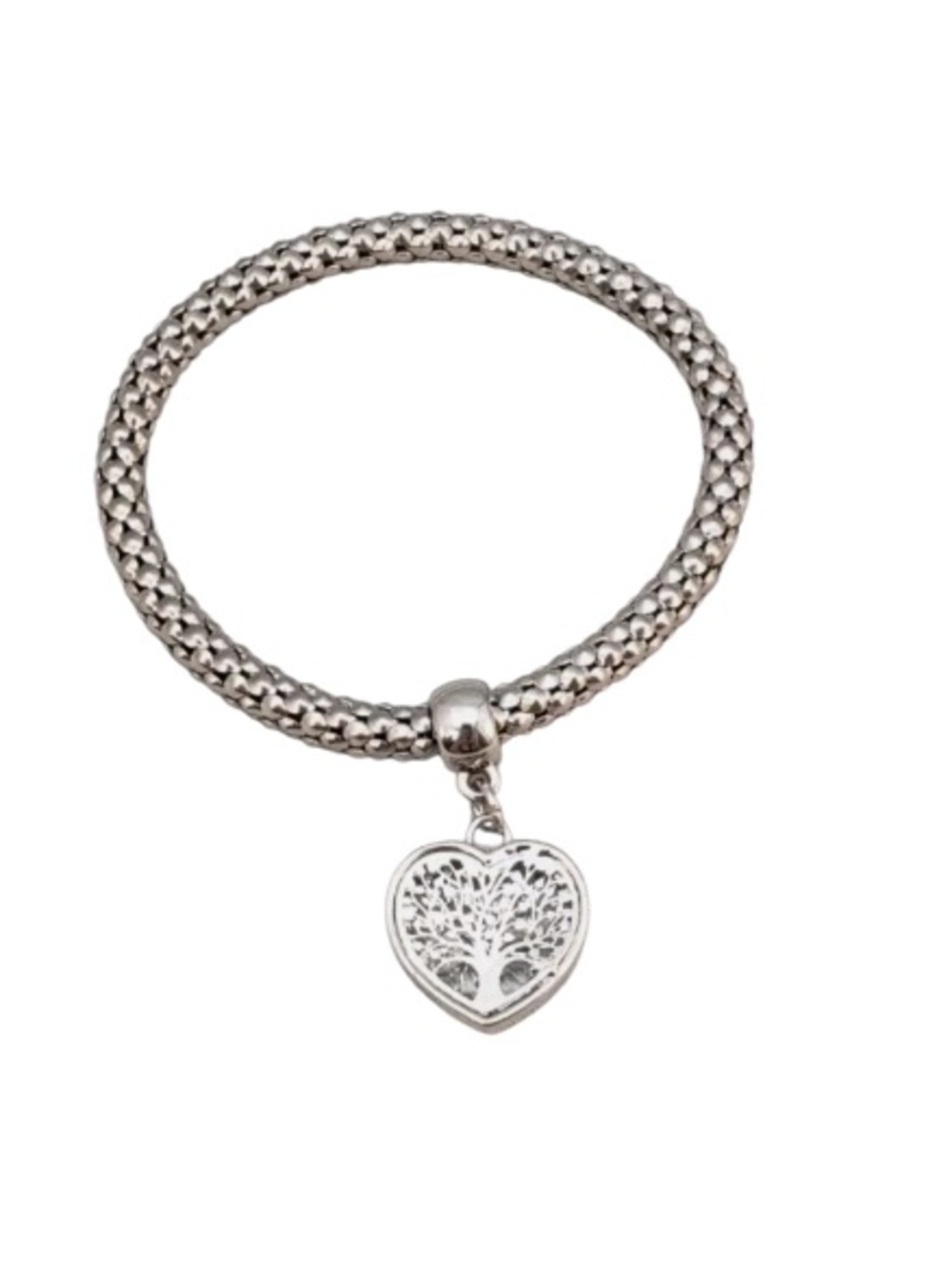 Sterling Silver Heart Charm Ring. Tree of Life. Spiritual